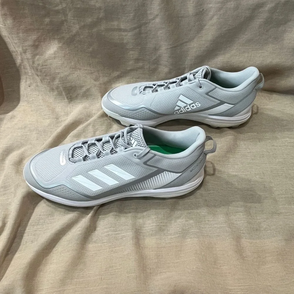 Adidas Baseball Cleats Mens‎ 13 Grey Icon 7 MD Molded Silver White FZ1560